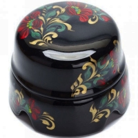 Коробка распределительная, фарфоровая "Salvador" BOX1BL.HL, D60, черная с росписью под хохлому